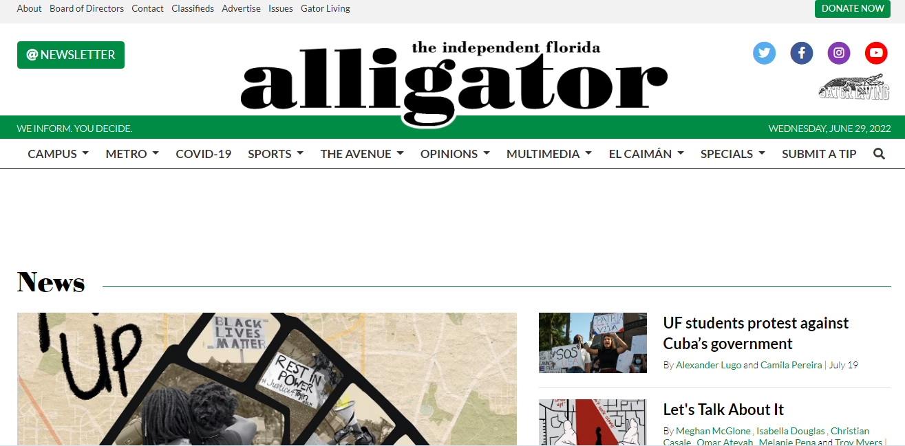 student newspaper of the Unversity of Florida