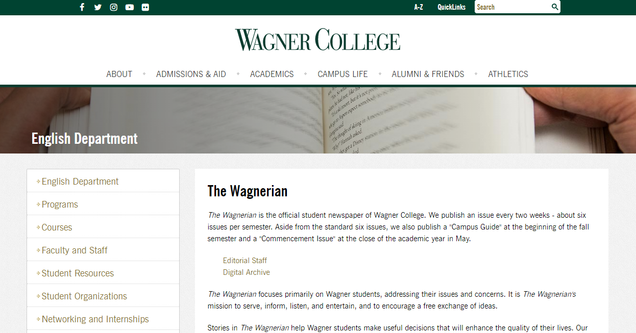 the wagnerian college student newspaper