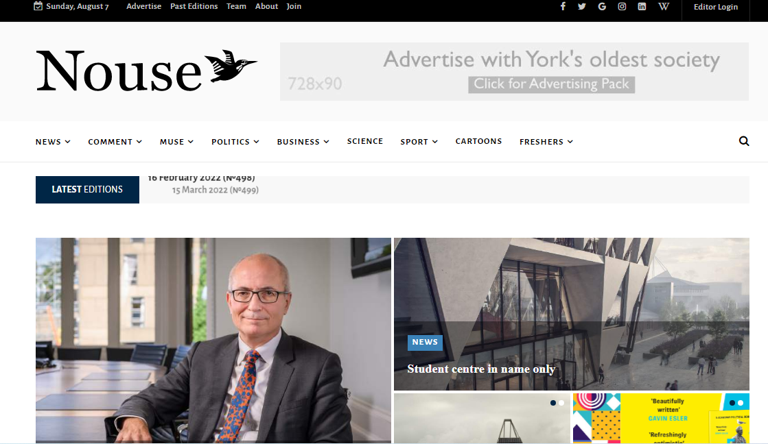 Nouse student newspaper of Uiversity of York, UK