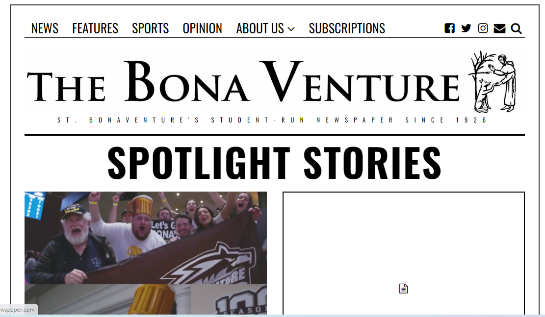 the bona venture student newspaper of Bonaventure University