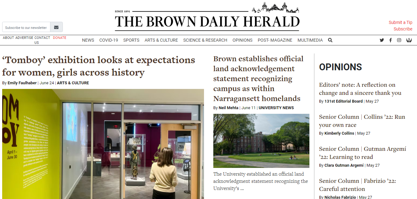 The Brown Daily Herald student newspaper