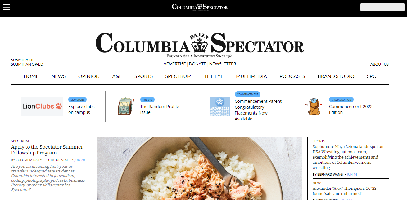 The Columbia Spectator student newspaper